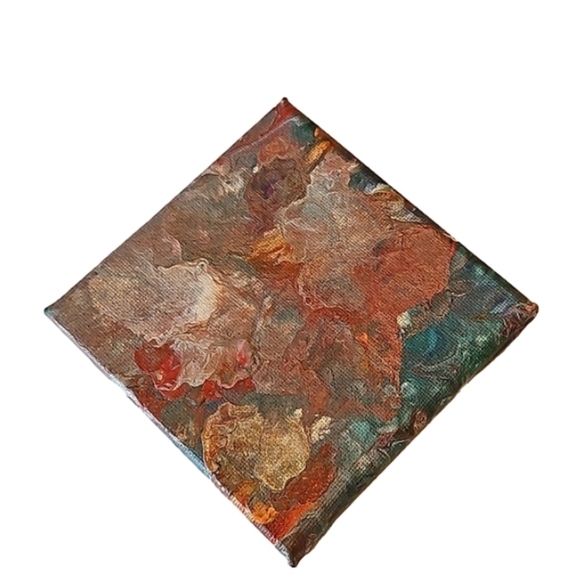 Hand Crafted acrylic pour fluid artwork upcycled wall decor handmade painting - Picture 2 of 12